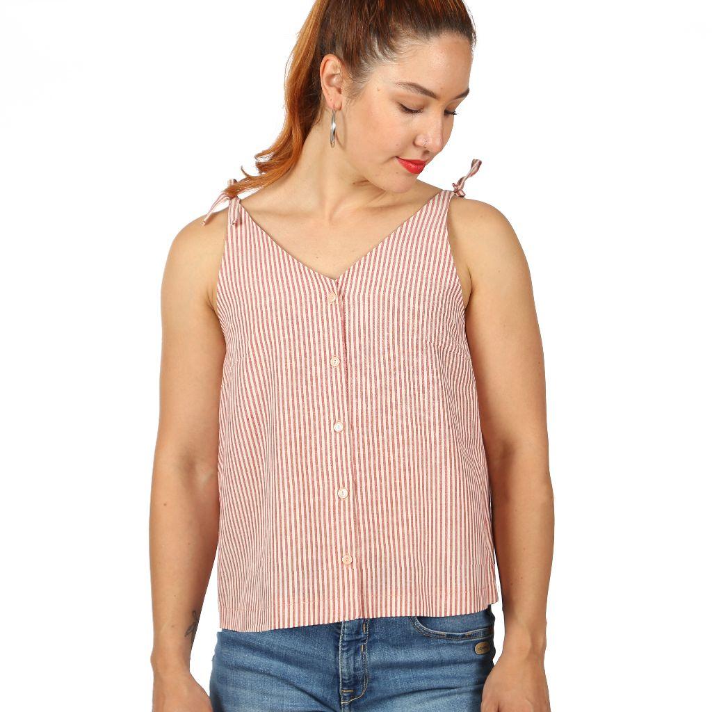 Papierschnittmuster Kleid mit Bindeträgern Frau Lulu XS-XXL